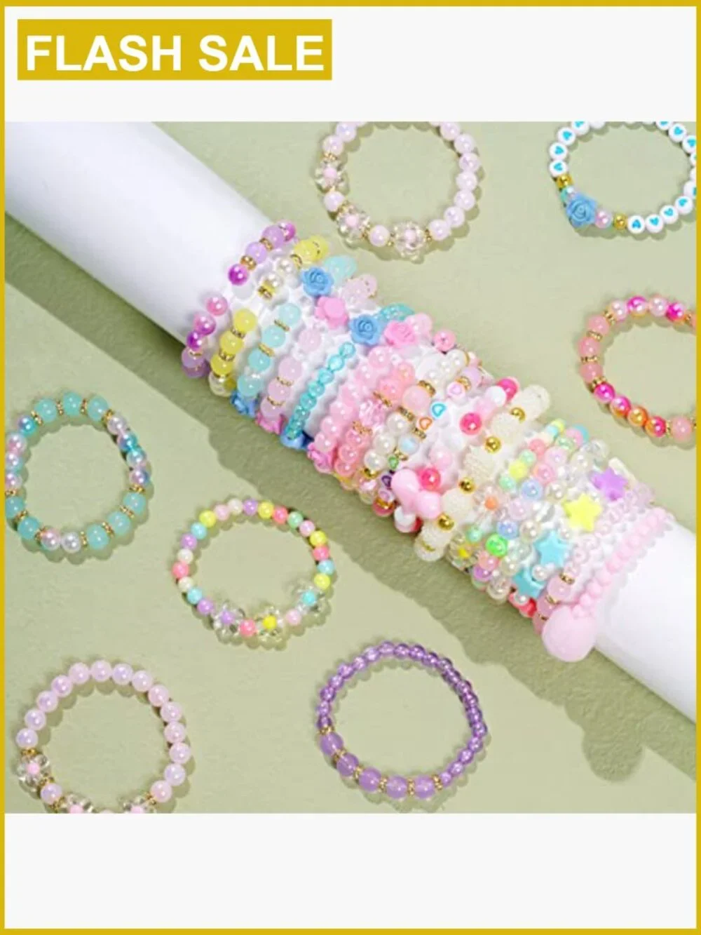 24 Pcs Princess Beaded Bracelets Girls Costume Jewelry Party Favors